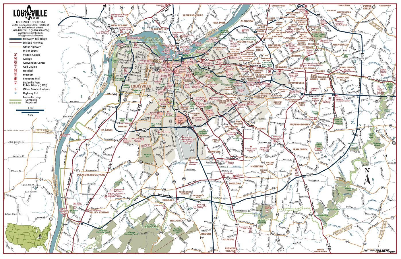 City Map of Louisville